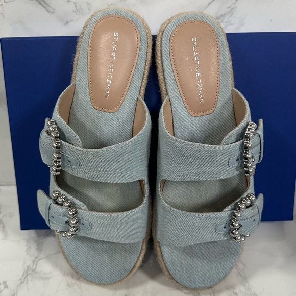 Stuart Weitzman Tomi Pearl Espadrille Slides - Picture 4 of 15